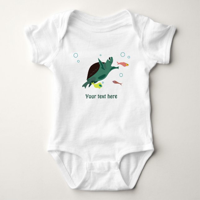 Turtle-Shirt Baby Strampler (Vorderseite)