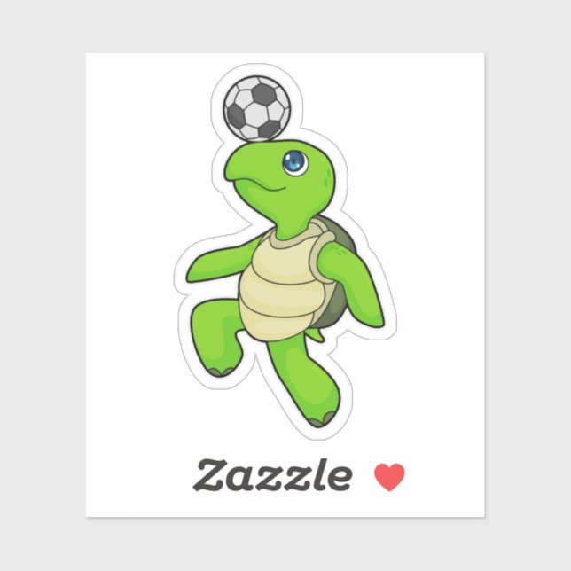 Turtle Soccer Player Soccer Aufkleber (Blatt)