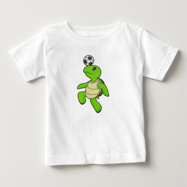 Turtle Soccer Player Soccer Baby T-shirt (Vorderseite)
