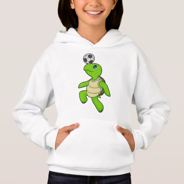 Turtle Soccer Player Soccer Hoodie (Vorderseite)