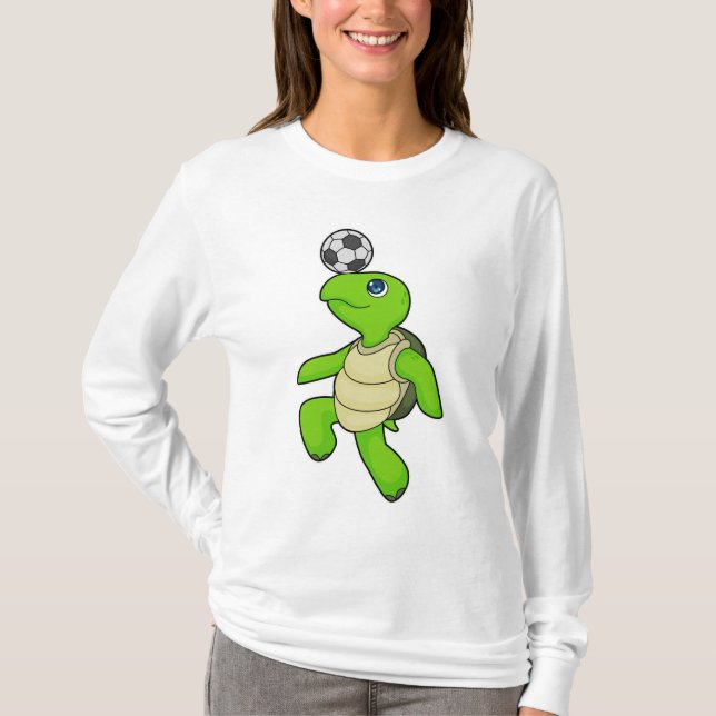 Turtle Soccer Player Soccer T-Shirt (Vorderseite)
