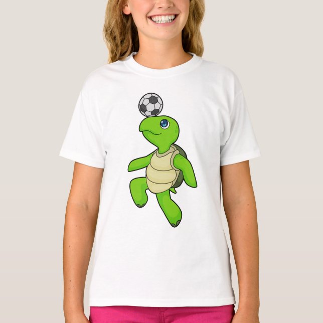 Turtle Soccer Player Soccer T-Shirt (Vorderseite)