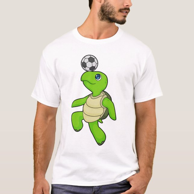 Turtle Soccer Player Soccer T-Shirt (Vorderseite)