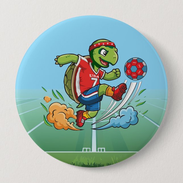 Turtle-Soccer-Spieler mit Team USA Button (Vorderseite)
