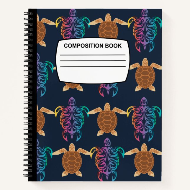 Turtle Spiralkomposition Notebook Notizbuch (Vorderseite)
