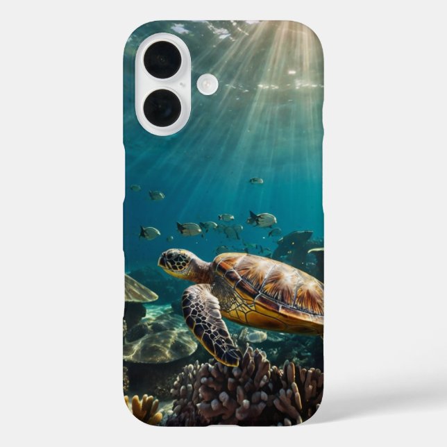 Turtle Swim iPhone 16 Hülle (Rückseite)