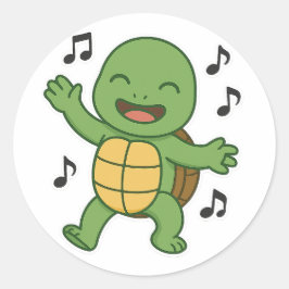 Turtle-Tanz  Runder Aufkleber