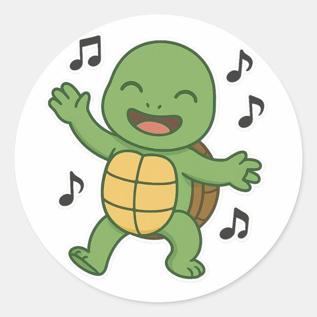 Turtle-Tanz  Runder Aufkleber (Vorderseite)