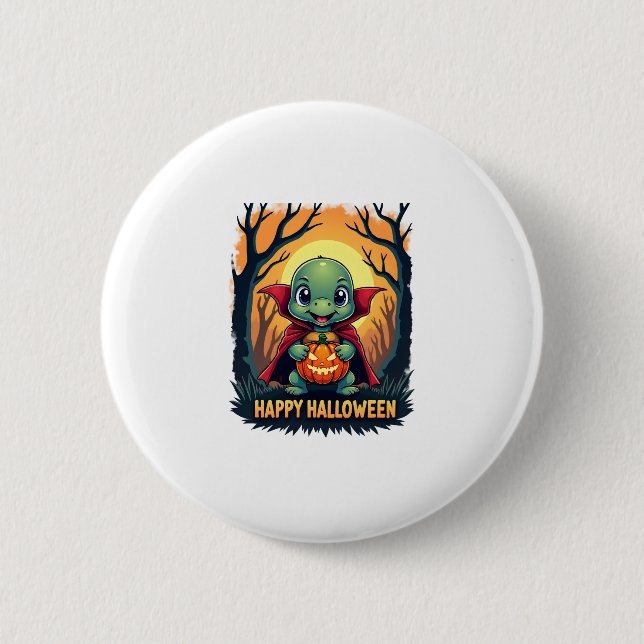 Turtle Tortoise Boo Vampir Trick Or Treat Hallowe Button (Vorderseite)
