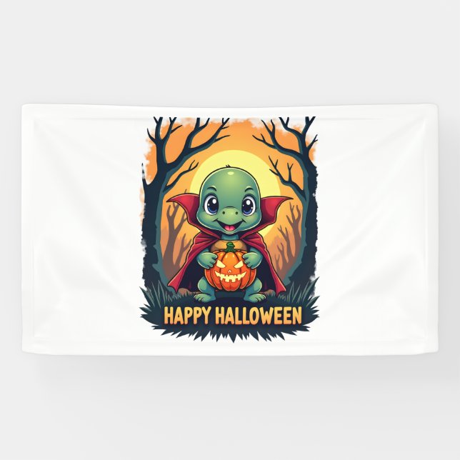 Turtle Tortoise Boo Vampire Trick oder Treat Hallo Banner (Horizontal)