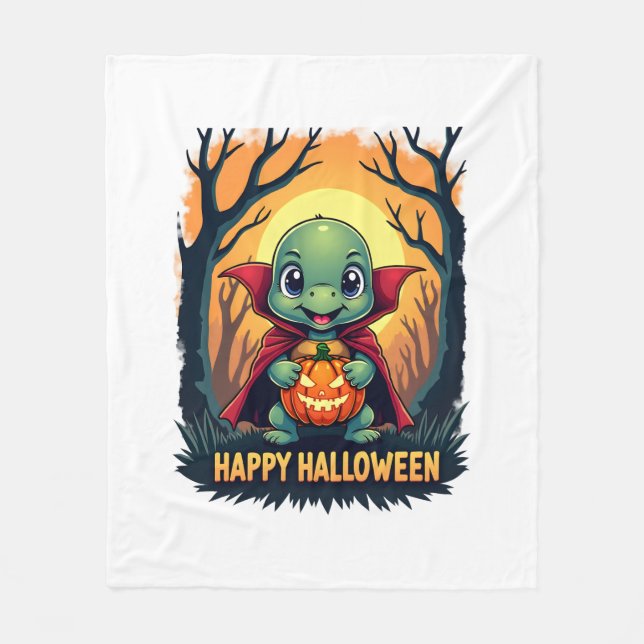 Turtle Tortoise Boo Vampire Trick oder Treat Hallo Fleecedecke (Vorderseite)