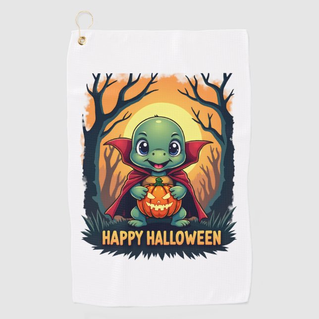 Turtle Tortoise Boo Vampire Trick oder Treat Hallo Golfhandtuch (Vorderseite)