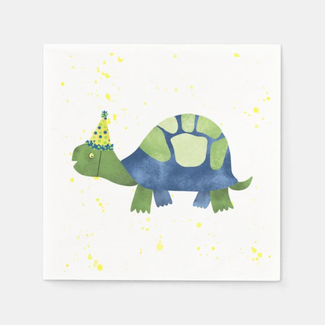 Turtle Tortoise Geburtstagsparty Napkins Serviette (Vorderseite)