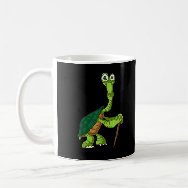 Turtle Tortoise Remüde Funny Stehend Turtle Reti Kaffeetasse (Links)