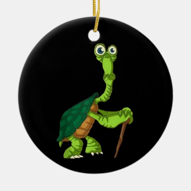 Turtle Tortoise Remüde Funny Stehend Turtle Reti Keramik Ornament (Vorne)