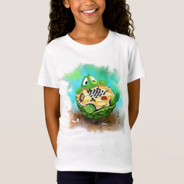 Turtle und Ladybug Schach Kinder T - Shirt Spaß sp (Vorderseite)
