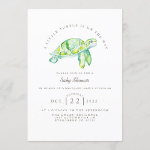Turtle Watercolor   Ocean Life Baby Dusche Einladung