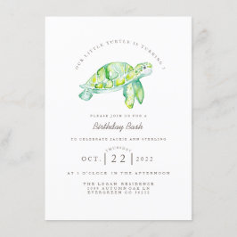 Turtle Watercolor | Ocean Life Birthday Einladung