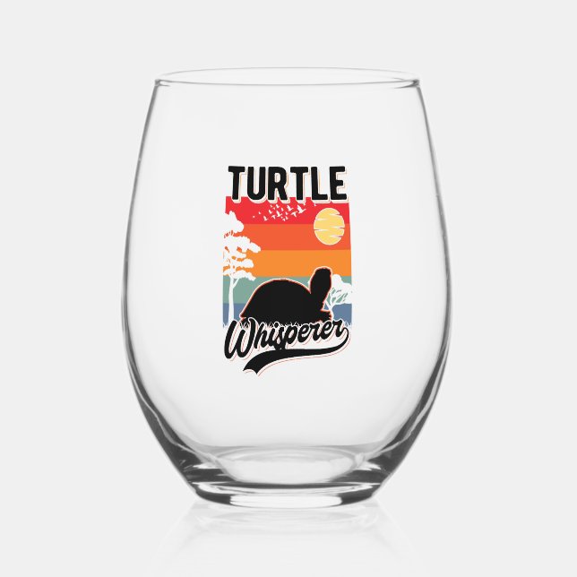 Turtle Whisperer Mini Weinglas Ohne Stiel (Vorderseite)