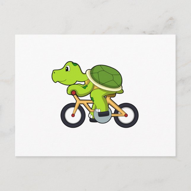 Turtle with Bicycle.PNG Postkarte (Vorderseite)