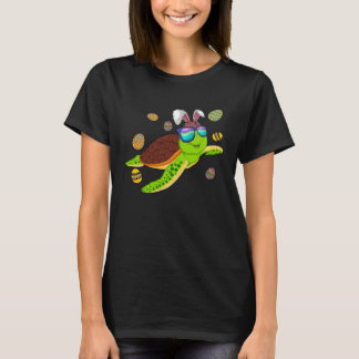 Turtle With Bunny Ears Easter Day Cute Boys Girls  T-Shirt