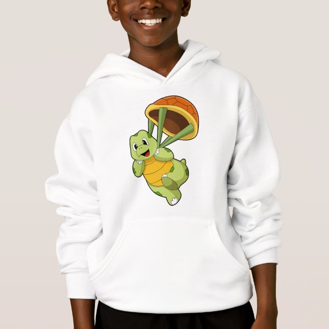 Turtle with Shell as Skydiver Hoodie (Vorderseite)