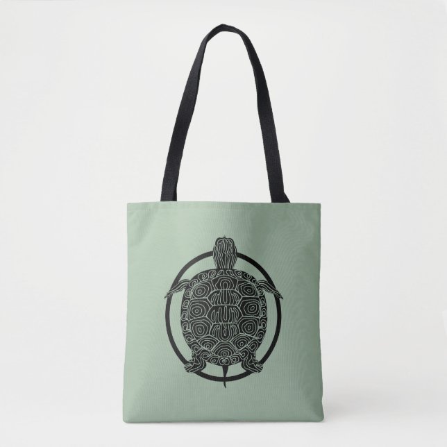 Turtle Zeichn - Wildlife Circle Series Tasche (Vorderseite)