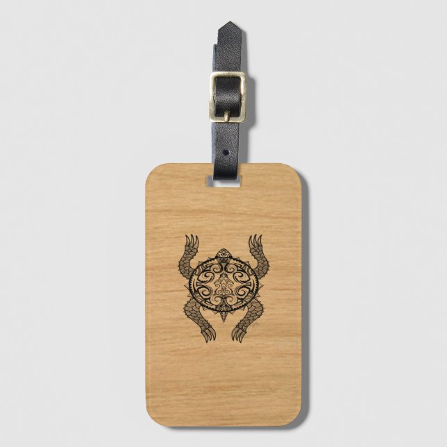 Turtle Zeichnend Gepäckanhänger (Vorderseite Vertikal)