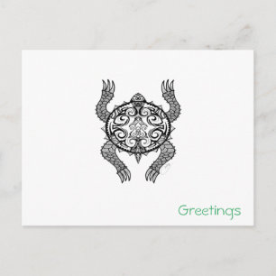 Turtle Zeichnend Postkarte