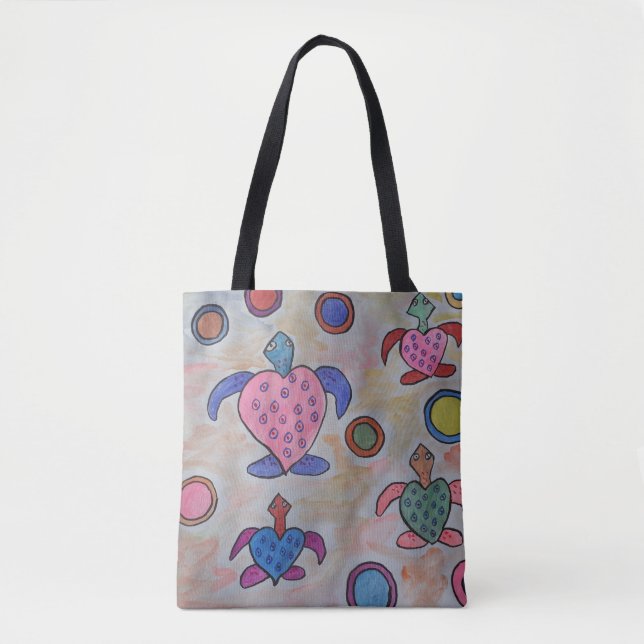 Turtles & Circles Totbeutel Tasche (Vorderseite)