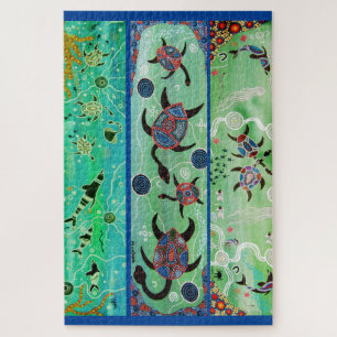 TURTLES & DOLPHINS ABORIGINAL ART PUZZLE