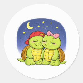 Turtles enjoying a peaceful night runder aufkleber