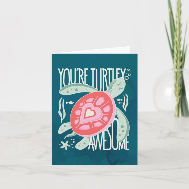 Turtley Awesome Folded Note Card (Vorderseite)