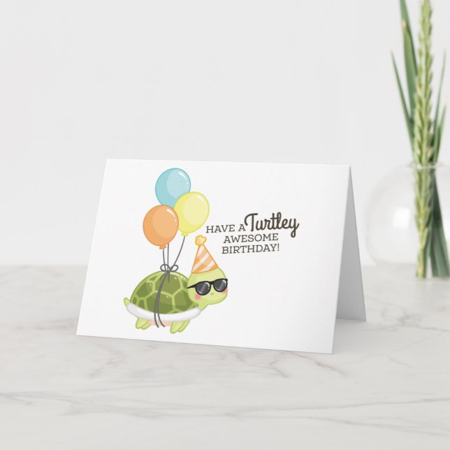 Turtley fantastischer Geburtstag Karte (Vorderseite)