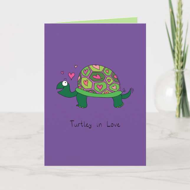 Turtley in der Liebe - Valentinins Grußkarte Karte (Vorderseite)