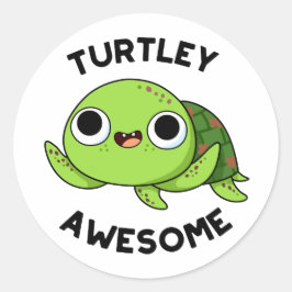 Turtley Phantastisch Funny Turtle Pub Runder Aufkleber