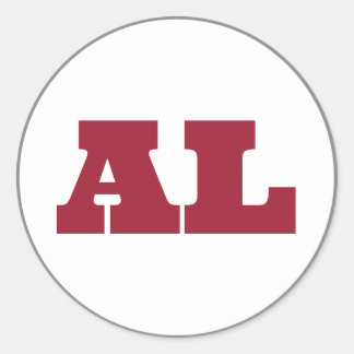 Tuscaloosa (AL) - White x Crimson x Gray Runder Aufkleber