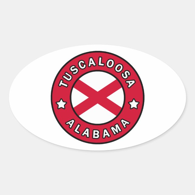 Tuscaloosa Alabama Ovaler Aufkleber (Vorderseite)