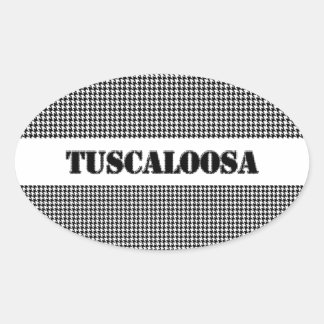 Tuscaloosa mit Hahnentrittmuster (von MG Dezigns) Ovaler Aufkleber