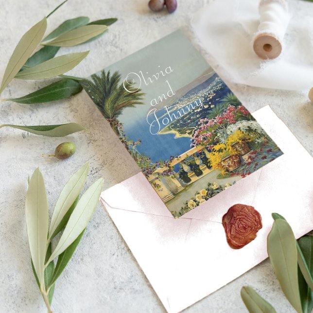 Tuscan Elegantes mediterranes Theme Wedding Einladung (Von Creator hochgeladen)