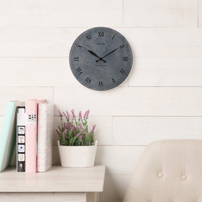 Tuscan Slate Stucco Sharper Version Große Wanduhr (Lesesaal)