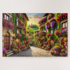 Tuscan Village Italy Afternoon Cobblestone Walk