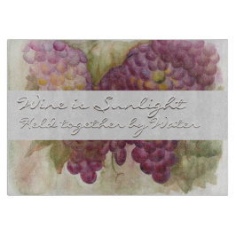 Tuscan Watercolor Grape Vineyard Galileo Quote Schneidebrett