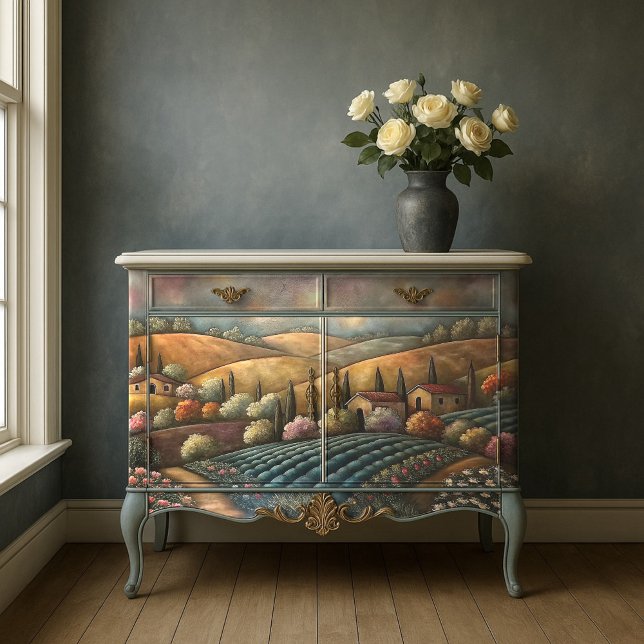 Tuscan Weinroute Mendrisiotto Seidenpapier (Tuscan Vineyard Hills Decoupage Tissue Paper)