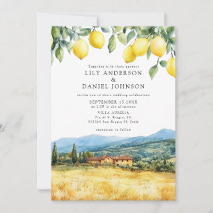 Tuscanische Szene Italien Hochzeit All-in-One Einladung