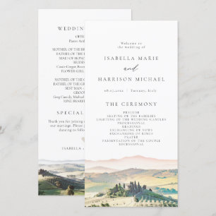 TUSCANY Italie Watercolor Programme de mariage Sky