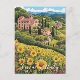 Tuscany Sunflower Valley | Italien Reise | Art Postkarte