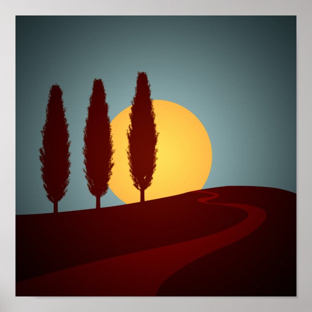 Tuscany Sunset Art Poster (Vorne)