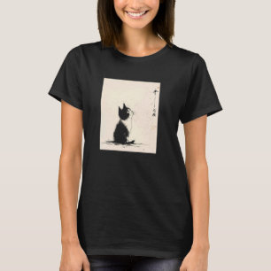 Tuschemalerei im japanischen Stil, süße Katze, Kun T-Shirt