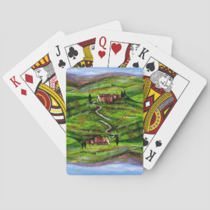 TUSKANISCHE LANDSCHAFT MIT GRÜNEN HÜLLEN SPIELKARTEN